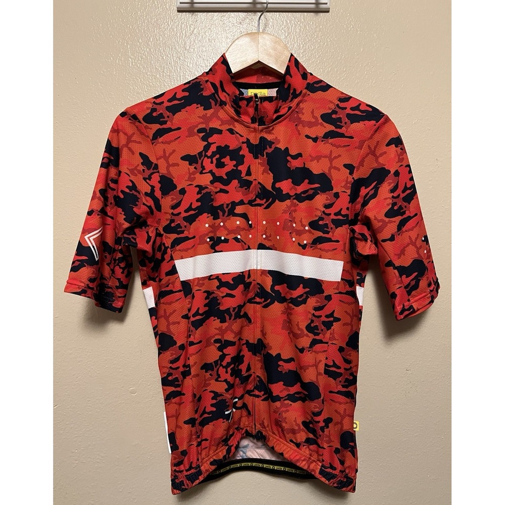 Pedla Cycling Jersey Red Camo Short Sleeve Full Zip Back Pockets Men's Size XL